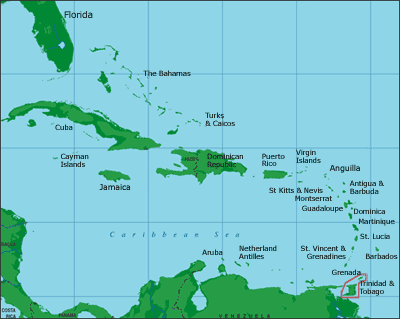 trinidad und tobago karibik karte
